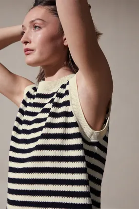 Rodier SAILOR STRIPE SLEEVELESS SWEATER