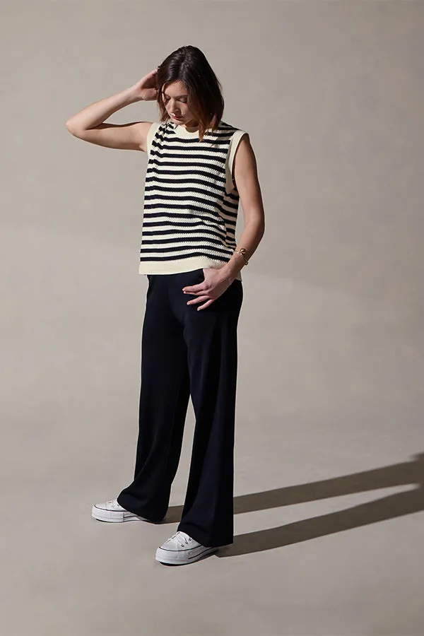 Rodier SAILOR STRIPE SLEEVELESS SWEATER