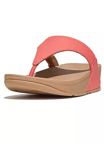 Rosy Coral Lulu Leather Toepost Sandals by FitFlop | Look Again