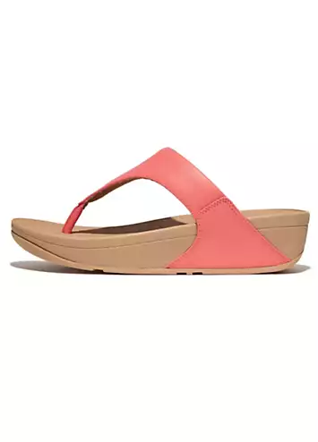 Rosy Coral Lulu Leather Toepost Sandals by FitFlop | Look Again