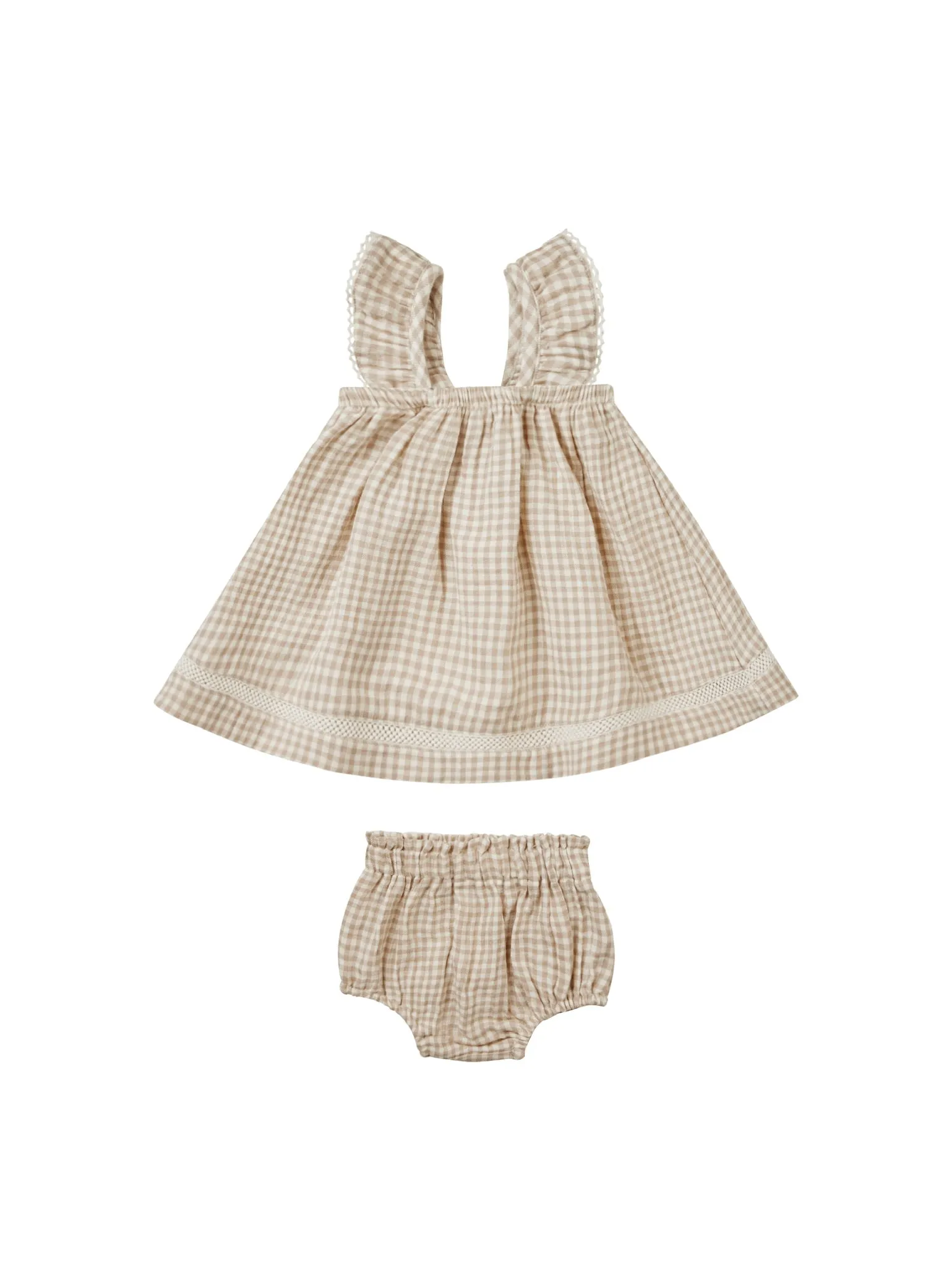 Ruffle Tank Dress(oat gingham)