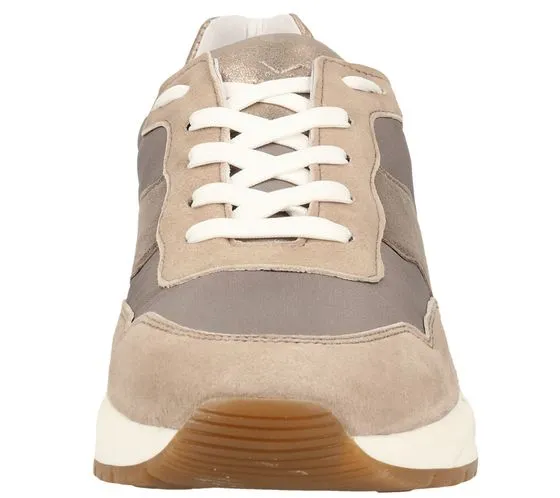 SANSIBAR scarpe da donna in vera pelle, sneakers eleganti, scarpe per il tempo libero, blu scuro o beige