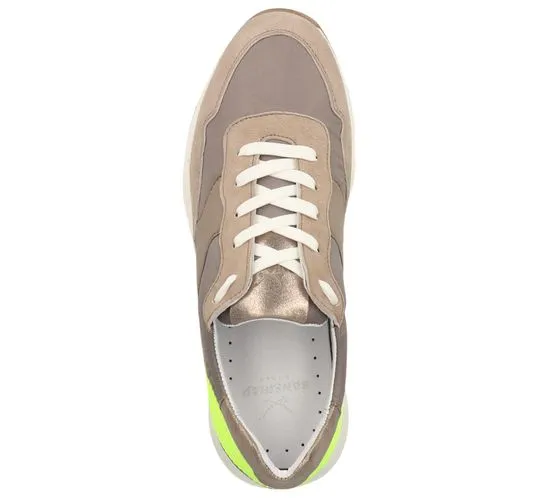 SANSIBAR scarpe da donna in vera pelle, sneakers eleganti, scarpe per il tempo libero, blu scuro o beige