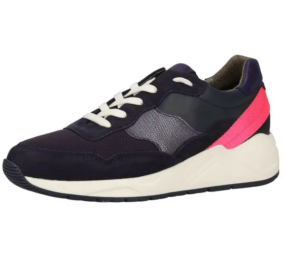 SANSIBAR scarpe da donna in vera pelle, sneakers eleganti, scarpe per il tempo libero, blu scuro o beige