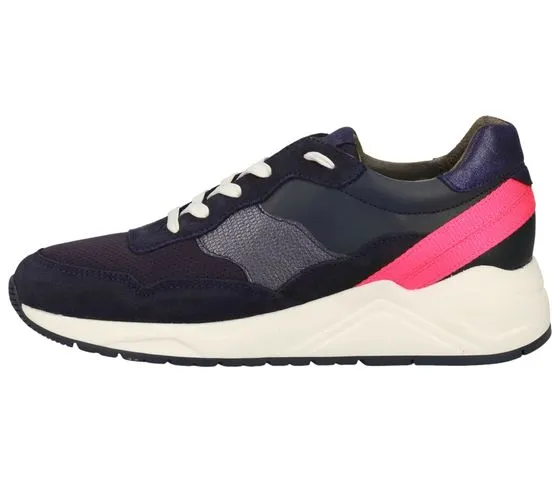 SANSIBAR scarpe da donna in vera pelle, sneakers eleganti, scarpe per il tempo libero, blu scuro o beige