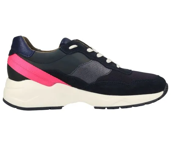 SANSIBAR scarpe da donna in vera pelle, sneakers eleganti, scarpe per il tempo libero, blu scuro o beige