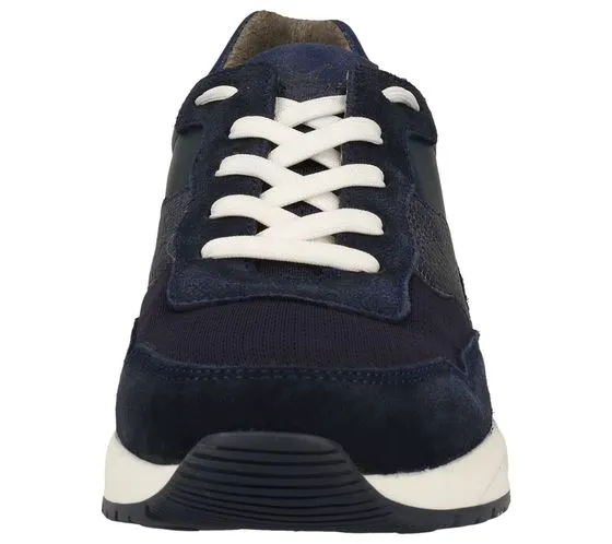 SANSIBAR scarpe da donna in vera pelle, sneakers eleganti, scarpe per il tempo libero, blu scuro o beige