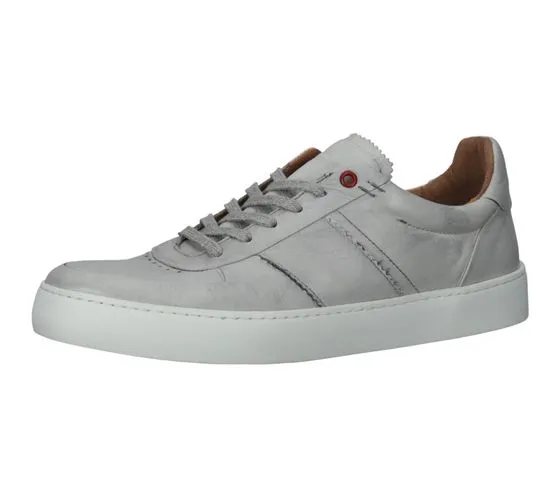 SANSIBAR scarpe da uomo in vera pelle sneakers per il tempo libero con suola removibile 109634 grigio chiaro o blu scuro