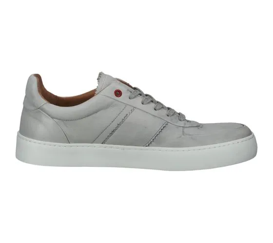 SANSIBAR scarpe da uomo in vera pelle sneakers per il tempo libero con suola removibile 109634 grigio chiaro o blu scuro