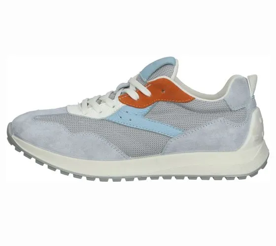 SANSIBAR sneakers donna in vera pelle con suola removibile stringata 109622 bianco/grigio/nero o blu/grigio/bianco