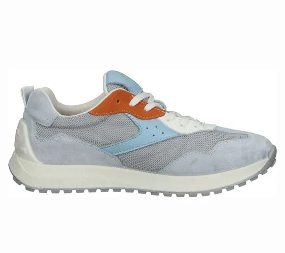 SANSIBAR sneakers donna in vera pelle con suola removibile stringata 109622 bianco/grigio/nero o blu/grigio/bianco