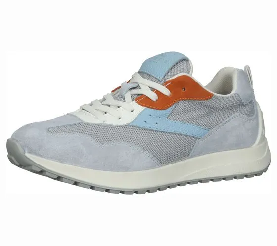 SANSIBAR sneakers donna in vera pelle con suola removibile stringata 109622 bianco/grigio/nero o blu/grigio/bianco