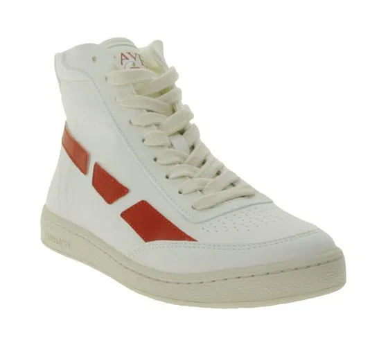 SAYE Modelo 89 scarpe alte da donna, sneakers vegane per il tempo libero, scarpe per tutti i giorni M89H-01 bianco/rosso