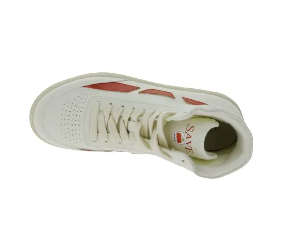 SAYE Modelo 89 scarpe alte da donna, sneakers vegane per il tempo libero, scarpe per tutti i giorni M89H-01 bianco/rosso