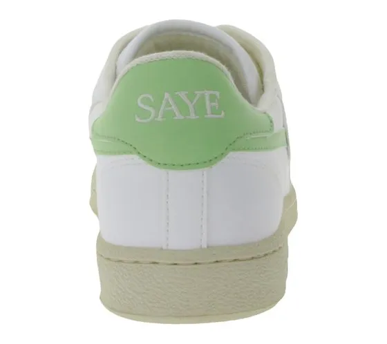 SAYE Modelo 89 sneakers donna vegan low-top con dettagli logo M89-06-VGREEN bianco/verde chiaro