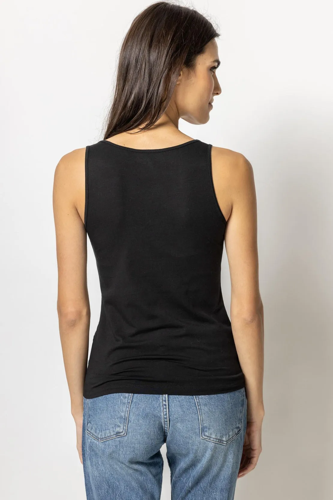 Scoop Neck Tank in Black