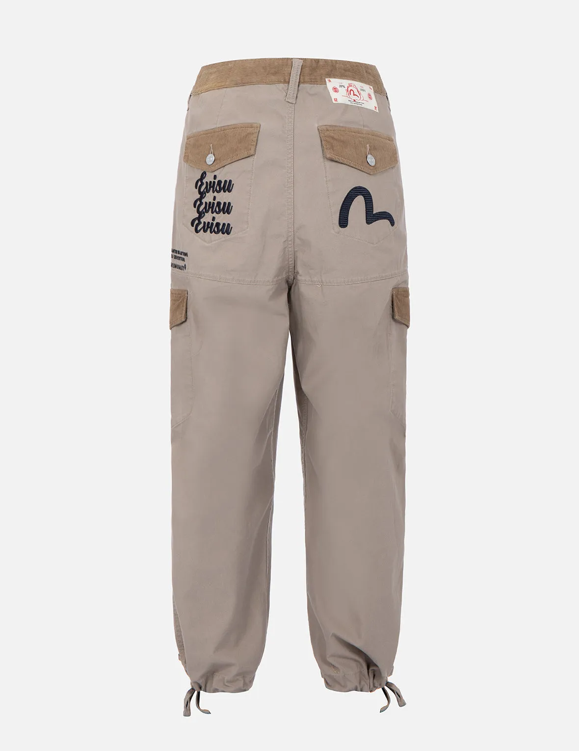 Seagull and Logo Embroidery Cargo Pants