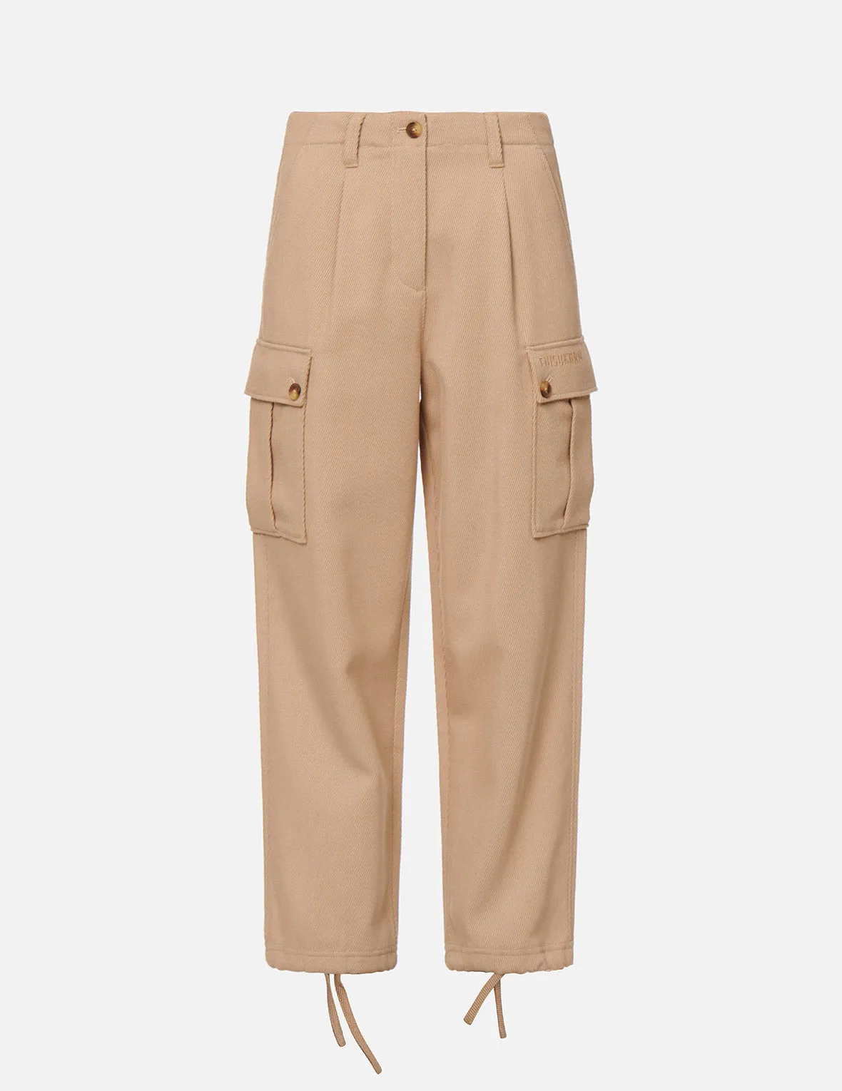 Seagull Embroidered Cargo Twill Pants