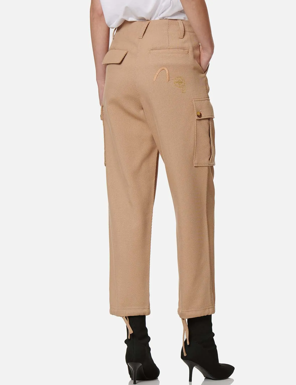 Seagull Embroidered Cargo Twill Pants