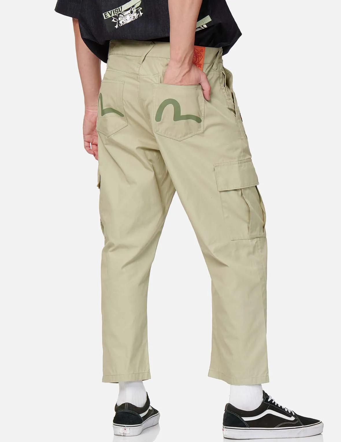 Seagull Print Cargo Pants