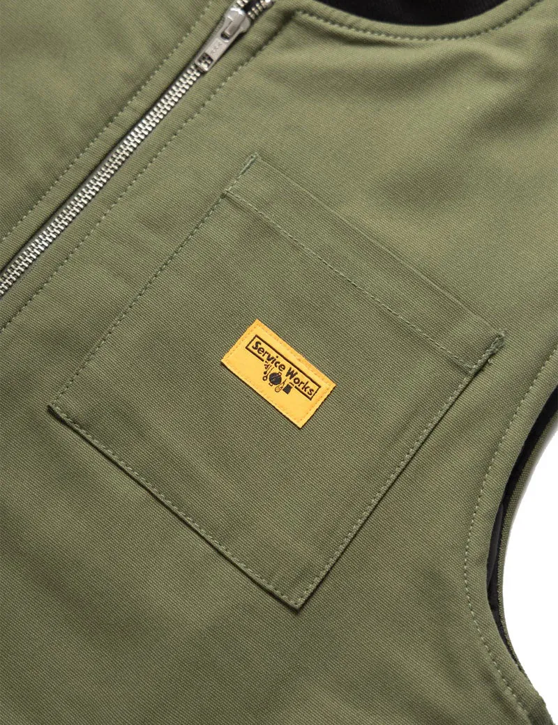 Service Works Padded Work Vest Jacket Olive