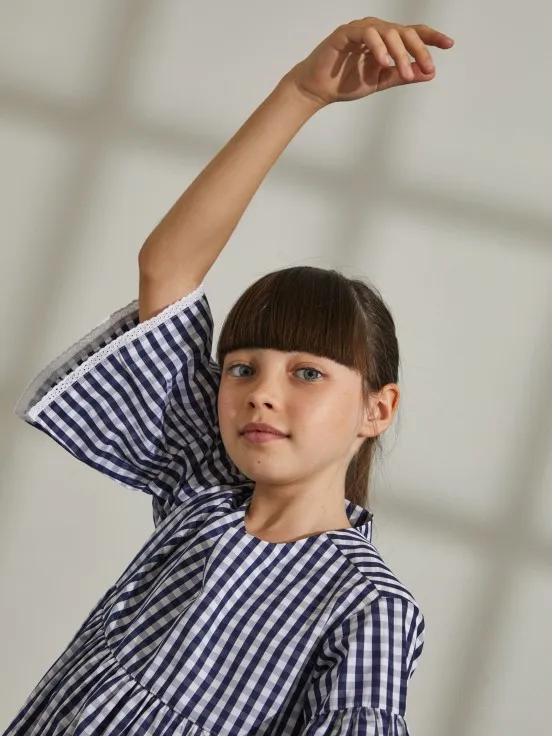 Short sleeve plaid dress