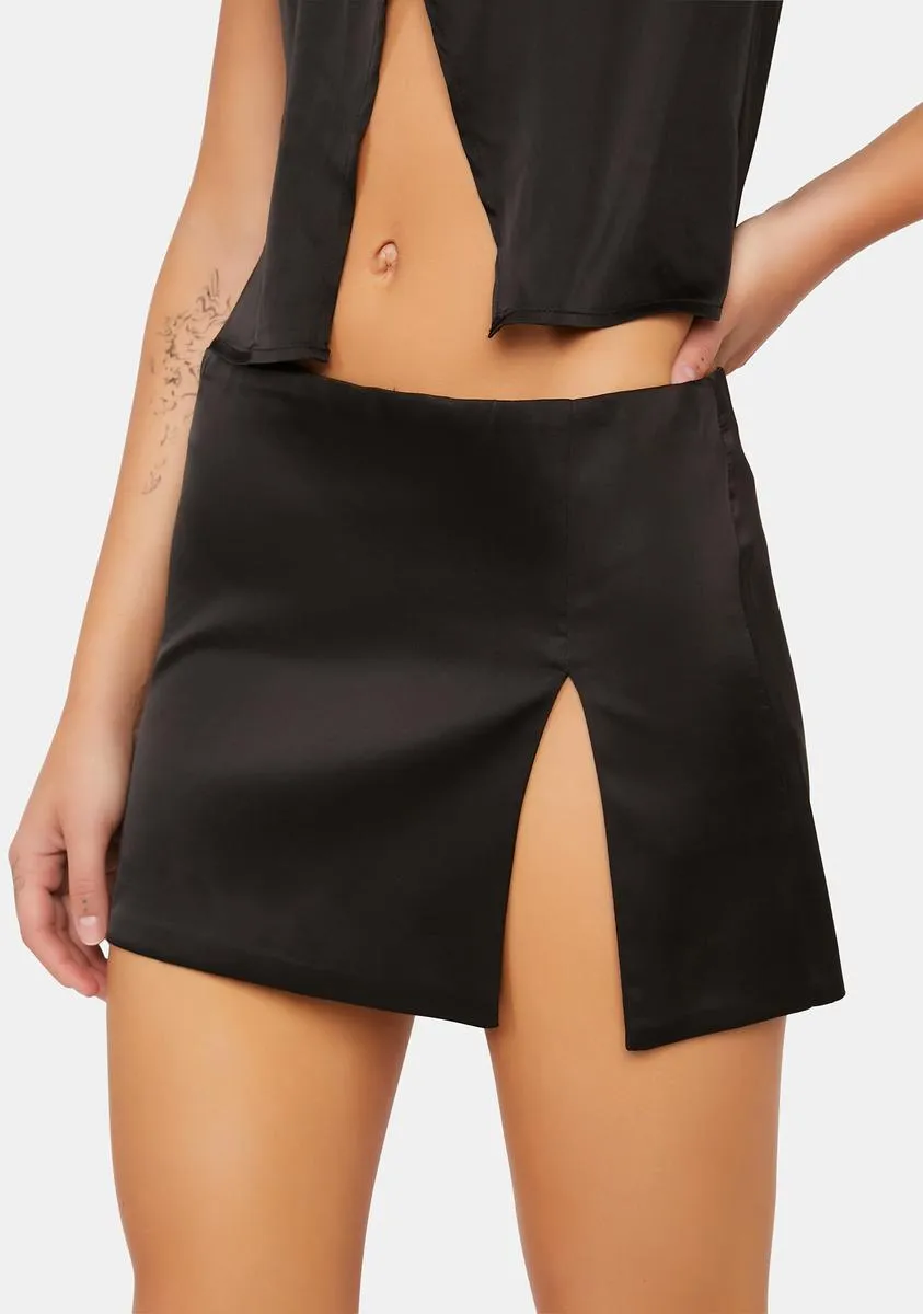 Silky Satin Micro Skirt-