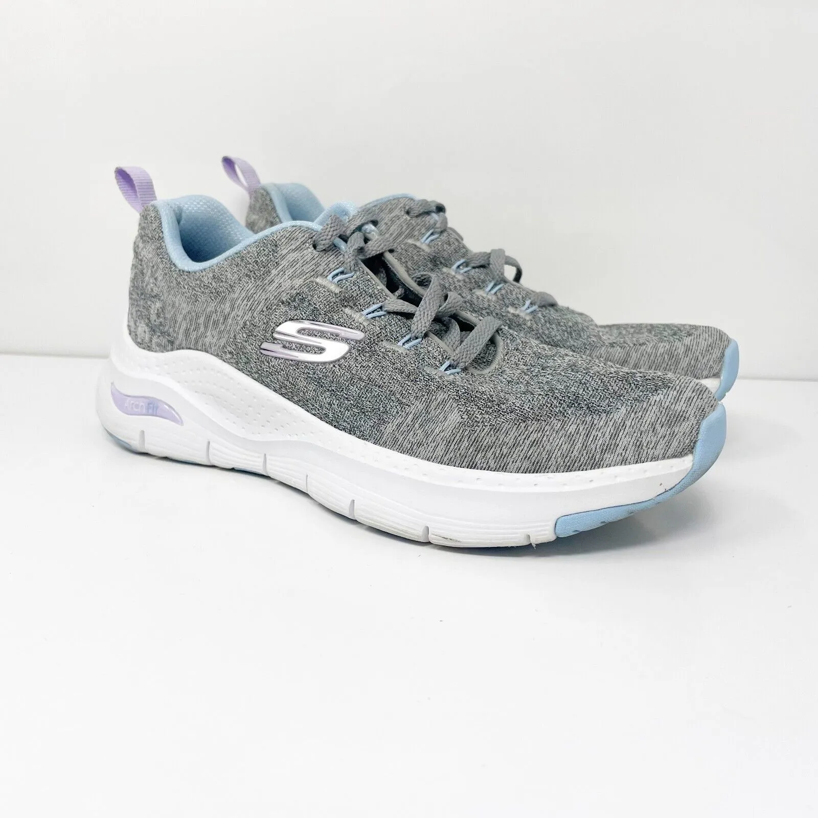 Skechers Womens Arch Fit Comfy Wave 149414 Gray Running Shoes Sneakers Size 6