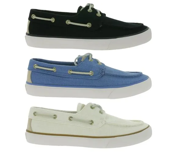 SPERRY Bahama Striper SC sneakers da uomo in tela con tecnologia wave siping nera, blu o beige