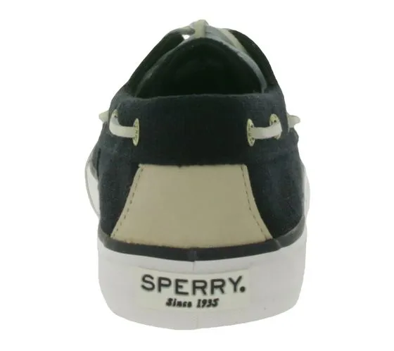 SPERRY Bahama Striper SC sneakers da uomo in tela con tecnologia wave siping nera, blu o beige