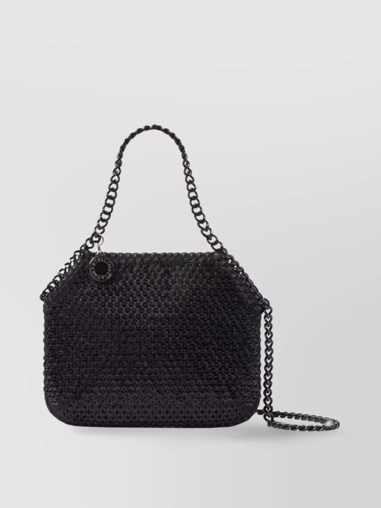 Stella Mccartney   Crystal mesh mini tote bag with chain-link