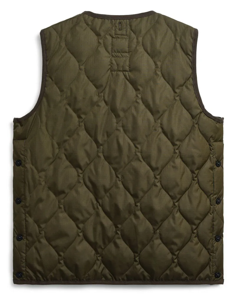 Taion Military Crew Neck Down Vest Dark Olive