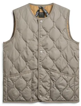 Taion Military Crew Neck Down Vest Light Mocha