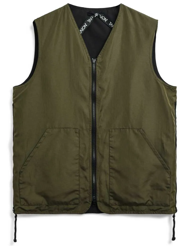 Taion Military Reversible V Neck Vest Black