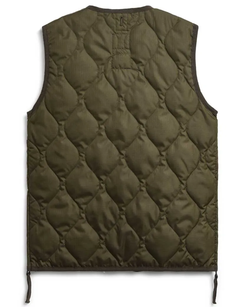 Taion Military V Neck Buton Down Vest Dark Olive