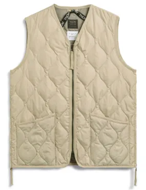 Taion Military Zip V Neck Down Vest Cream