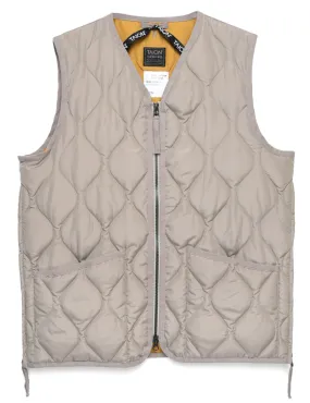 Taion Military Zip V Neck Down Vest Light Grey