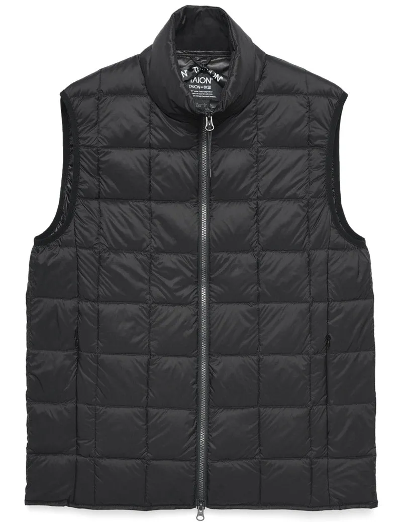 Taion Taion-002 Hi Neck With Zip Down Vest Black