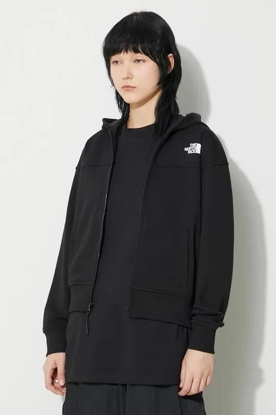 The North Face sweatshirt W Essential Fz Hoodie women's black color NF0A853VJK31