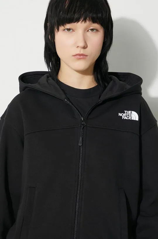 The North Face sweatshirt W Essential Fz Hoodie women's black color NF0A853VJK31