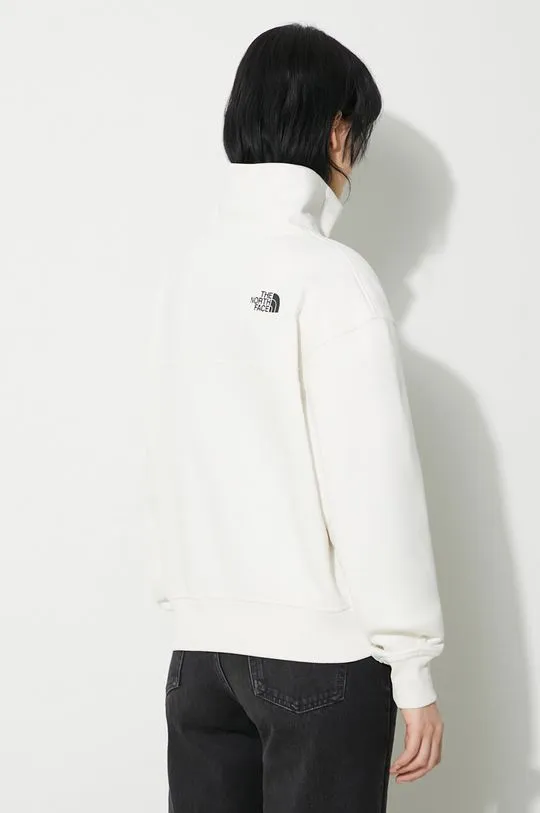 The North Face sweatshirt W Essential Qz Crew women's beige color NF0A854HQLI1