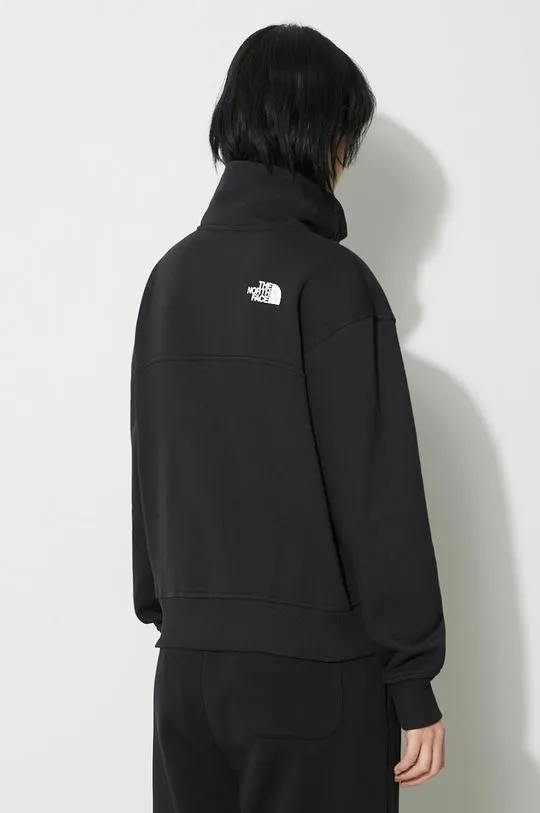 The North Face sweatshirt W Essential Qz Crew women's black color NF0A854HJK31