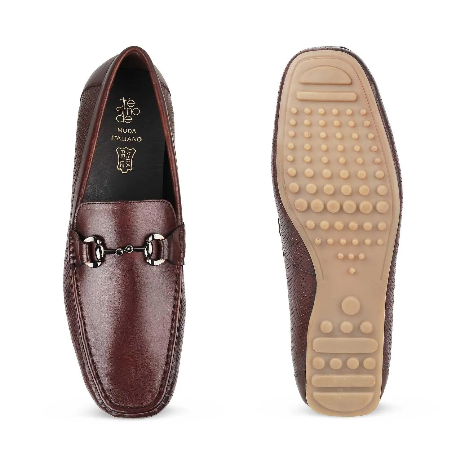 The Otter Brown Men's Leather Driving Loafers Tresmode