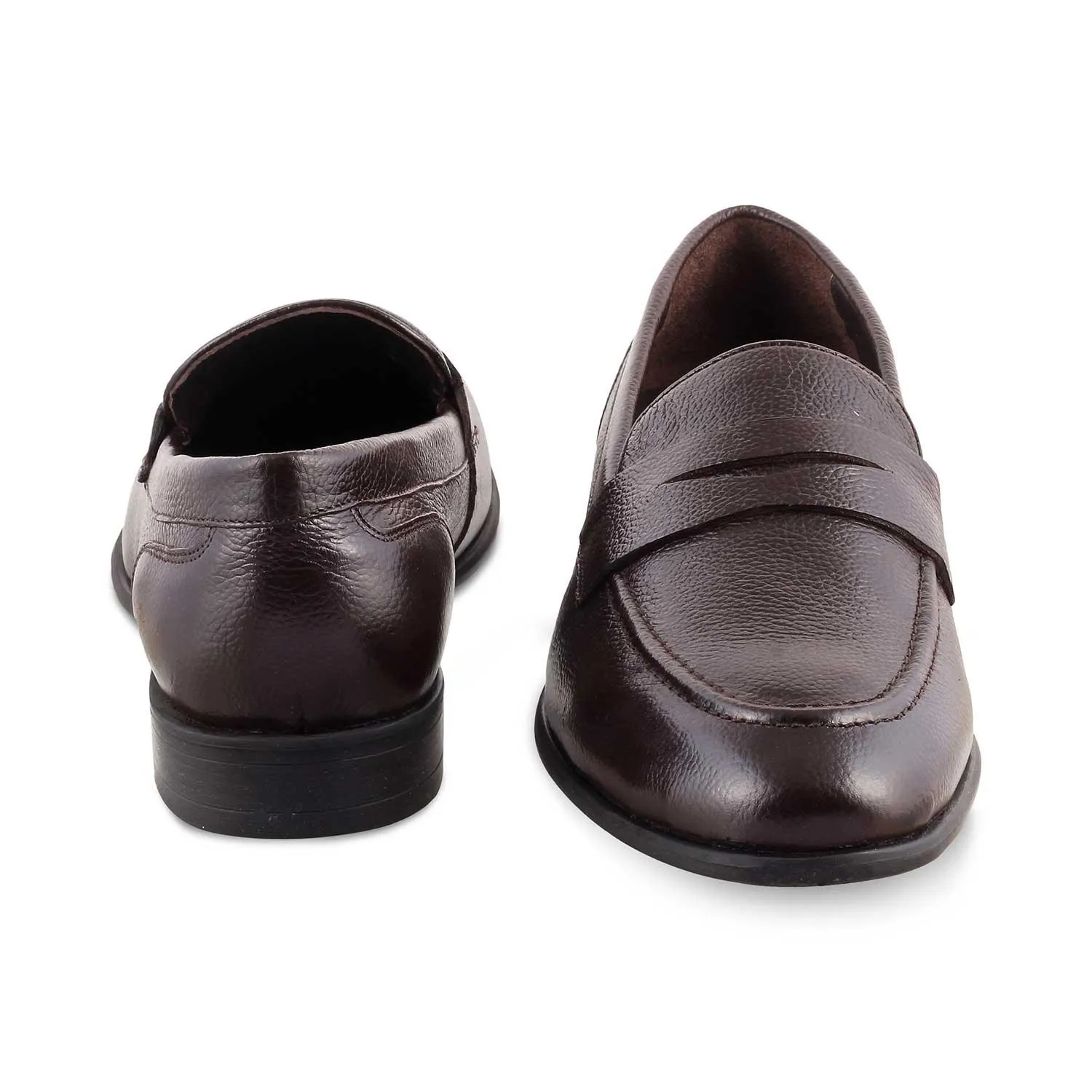 The Paris Brown Men's Leather Penny Loafers Tresmode