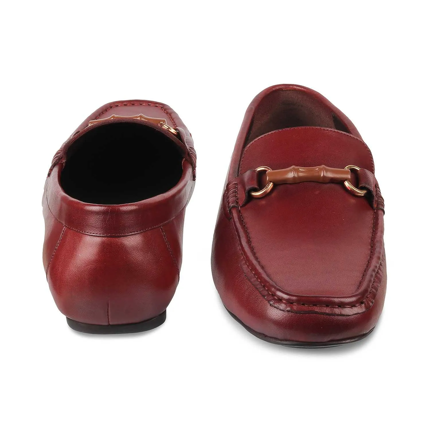 The Porter-2 Wine Men's Leather Loafers Tresmode