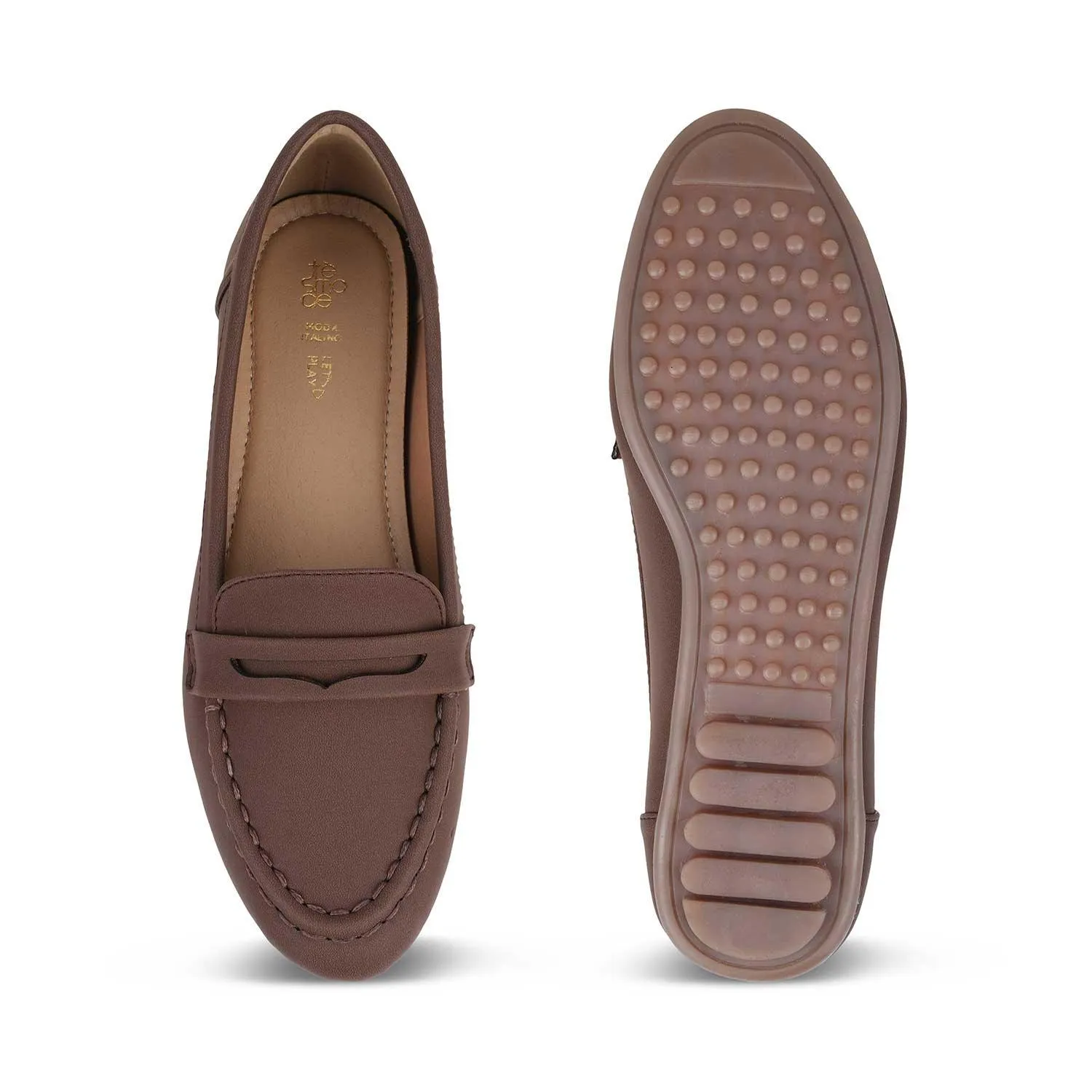 The Snap Brown Women's Casual Loafers Tresmode