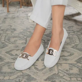 The Yon-New White Women's Dress Loafers Tresmode