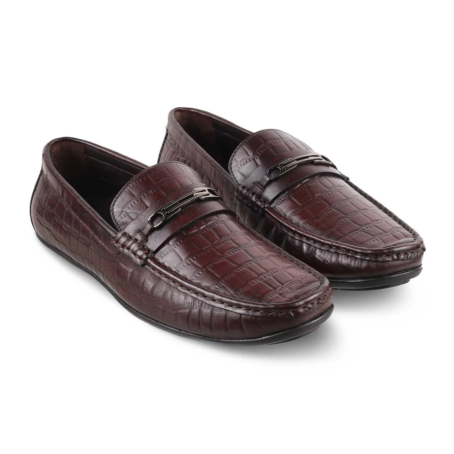 The York Brown Men's Leather Driving Loafers Tresmode