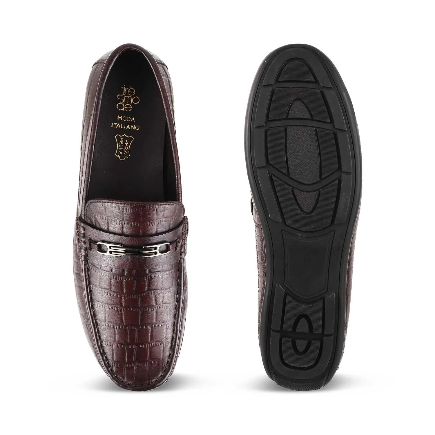 The York Brown Men's Leather Driving Loafers Tresmode