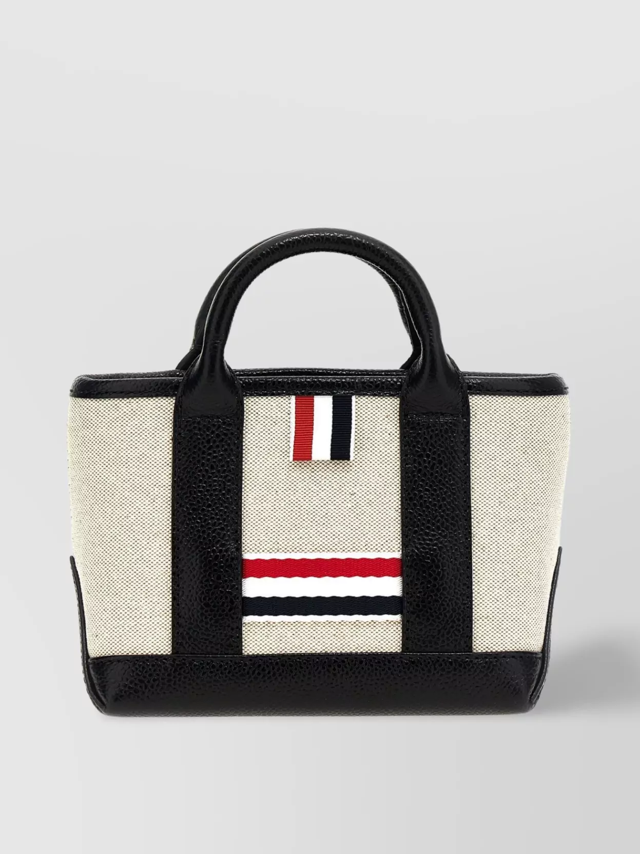 Thom Browne   Striped top handle shoulder strap tote bag